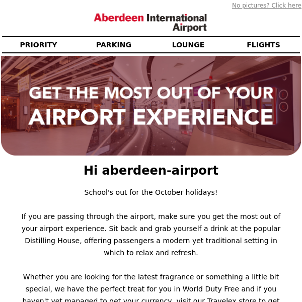 Get the most out of your airport experience Aberdeen Airport 🍹