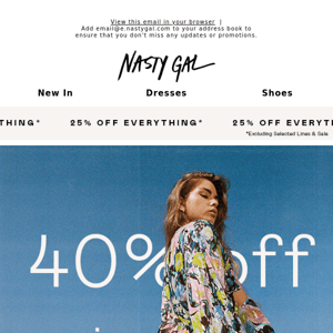 Starts now: 40% off Spring Shop!