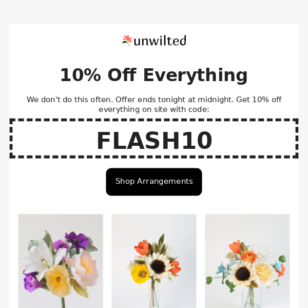 ⚡ FLASH SALE ⚡ 10% off paper flowers