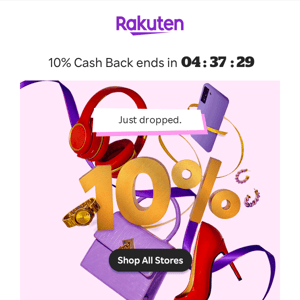 Stack 10% Cash Back at 800+ stores!