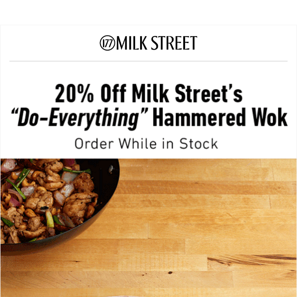 Milk Street 3-Piece Hammered Carbon Steel Wok