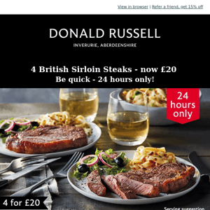 4 British Sirloin Steaks - £20 🇬🇧🖤