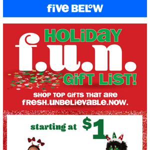 the holiday f.u.n. gift list is HERE!