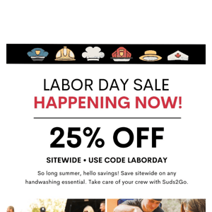 Labor Day Sale: 25% OFF Sitewide 🤩