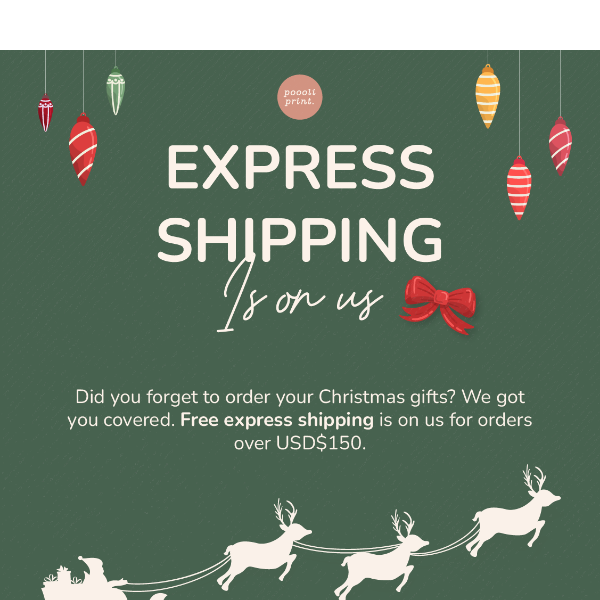 Express Christmas Shipping is on us 🚀🎁