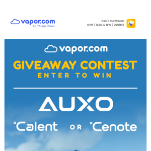 Vaporizer Giveaway Alert!  Win an AUXO Cenote or Calent!