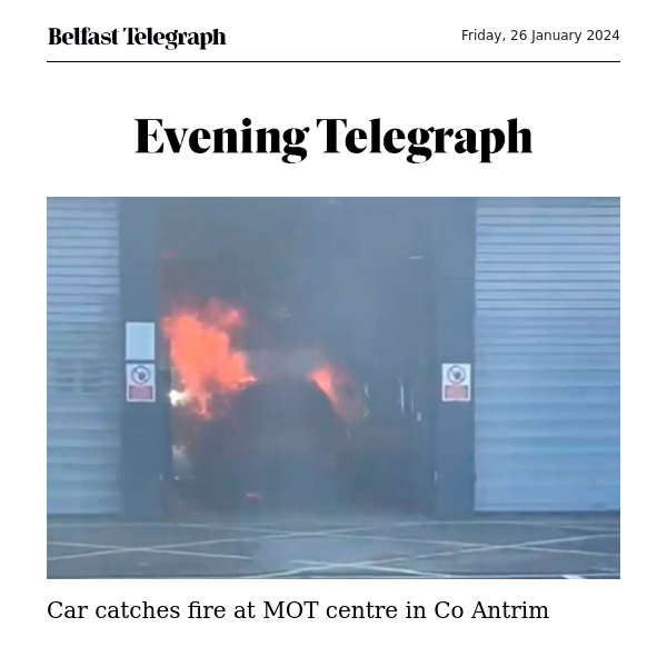 Car catches fire at MOT centre