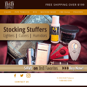 Humidors, Lighters, Cutters - Perfect Stocking Stuffers are Ready to Ship