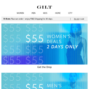 $55 Women’s & Men’s Deals 🚨 2 Days Only