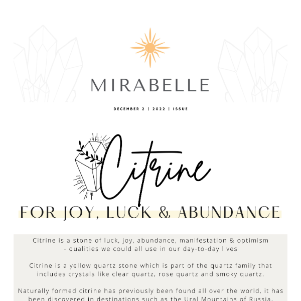 Citrine for Joy, Luck & Abundance ✨