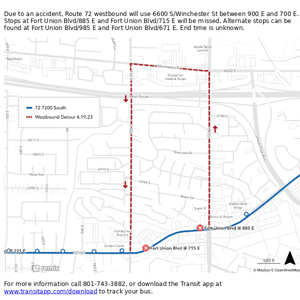 72 - 7200 South on detour