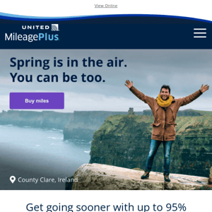 Until March 26, buy miles and get up to 95% bonus miles