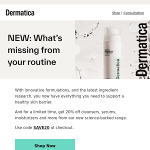 Save 20% on Dermatica