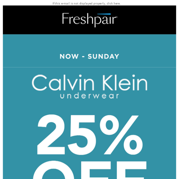 🔴 25% OFF CALVIN KLEIN 🔴 - Freshpair Underwear