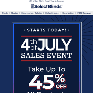 Biggest 4th of July Sale (!) Up to 45% Off All + Extra 5%