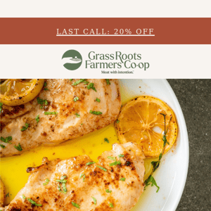 🚨FINAL HOURS🚨 20% off chicken breasts!