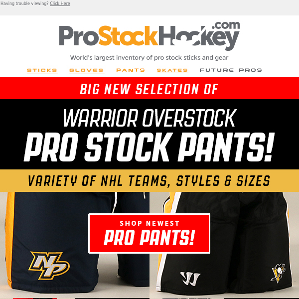 Big New Pro Pants Selection — Warrior Overstock!