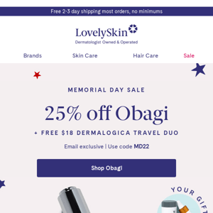 Stars, stripes & savings with 25% off Obagi