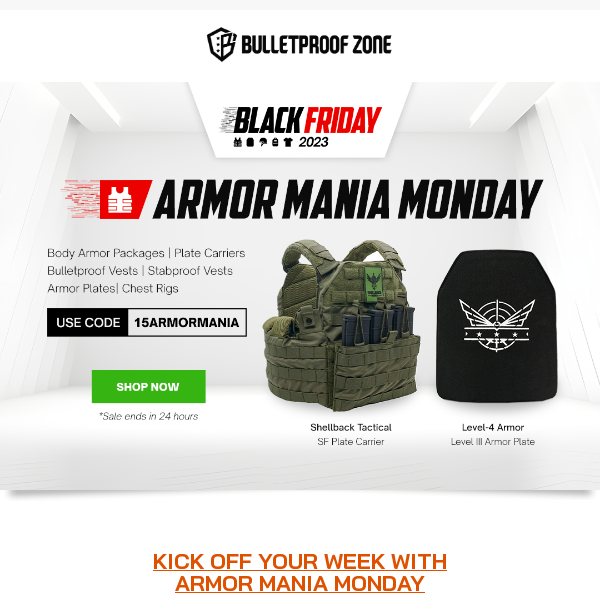 Armor Mania Monday: Gear Up with 15% OFF!