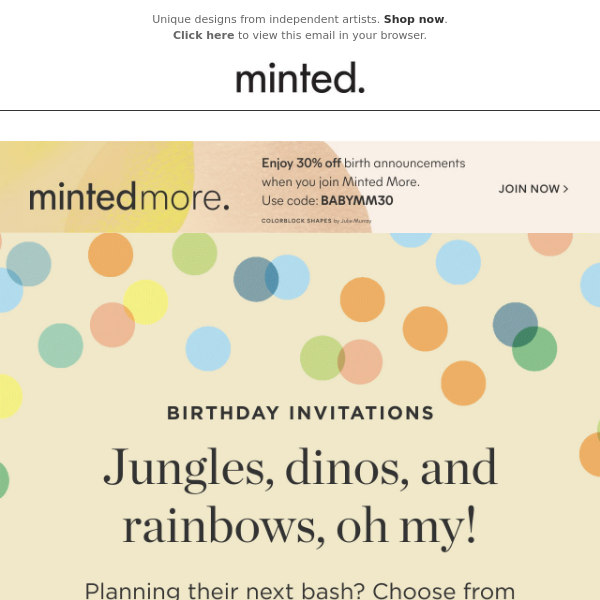 Unique birthday invites for all ages