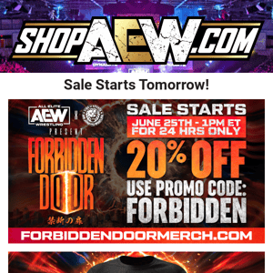 Forbidden Door 24 Hr Sale Starts Tomorrow - Save 20%