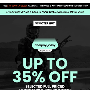 SALE ON NOW! Up To 35% Off Selected E Scooters + Pro Scooters