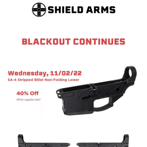 40% off Stripped Non-Folding Lowers