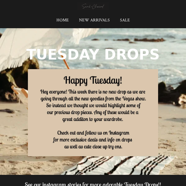 TUESDAY DROPS <3 Sand + Charcoal
