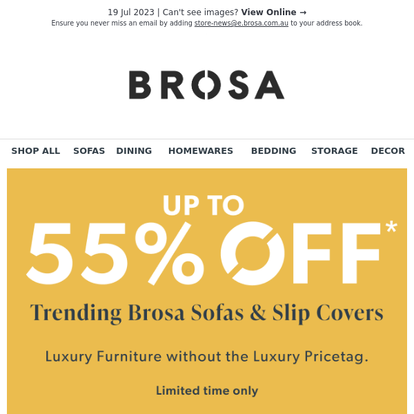 Up to 55% OFF Trending Brosa Sofas & Slip Covers to Elevate Your Living Space!