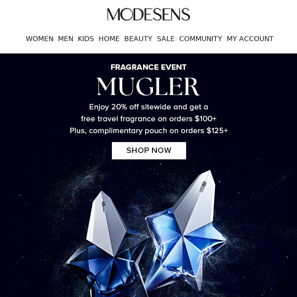 Mugler special offer: 20% off + free gift