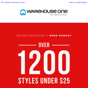 ⚡ 1200 styles priced under $25, but NOT FOR LONG!
