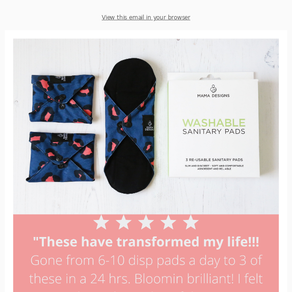 40% off REUSABLE SANITARY PADS