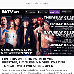 TONIGHT on IWTV - Wrestling Open!