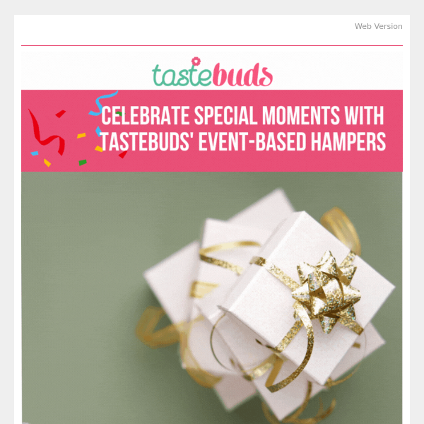 🌹 Express your gratitude with Tastebuds' thoughtful event hampers! 🙏