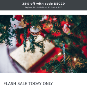 FLASH SALE - TODAY ONLY