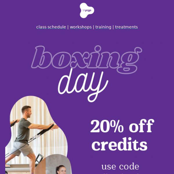 Triyoga, Boxing Day 20% off ends today