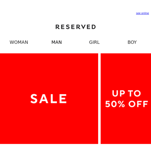 Sale up to 50% has just started 🔥