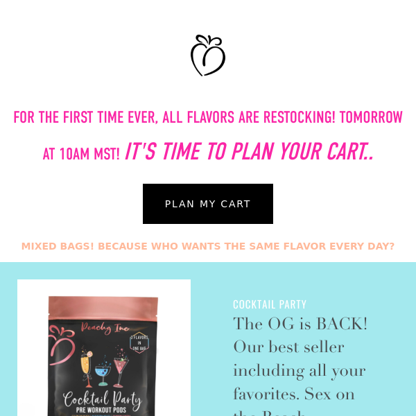 PLAN YOUR CART! SET YOUR ALARMS!