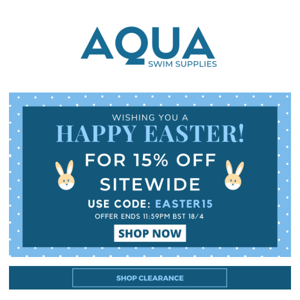 Happy Easter! 🔊 15% OFF Sitewide 😊😊😎