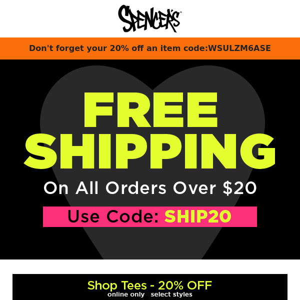 😎 FREE shipping over $20