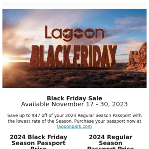 Black Friday: Lowest Rate of the Year!