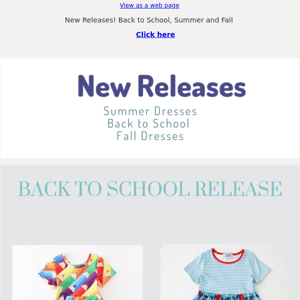 Summer, Back to School & Fall Release