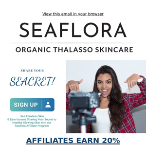 Join the Seaflora Skincare Affiliate Program 👑and Dive Into an Ocean of Opportunity