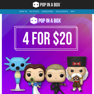 🛒 OFFER ALERT: 4 Funko Pops! For $20 🛒