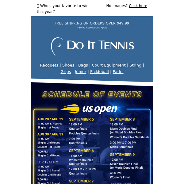2023 US Open Schedule + LTD USO Gear