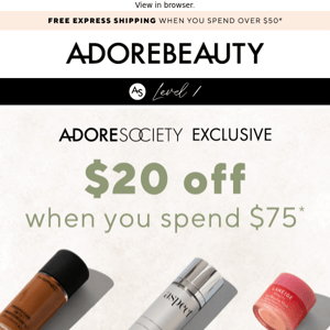 Enjoy $20 off to give your skin some love