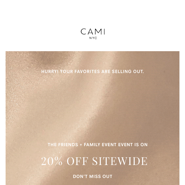 20% OFF SITEWIDE IS HAPPENING NOW