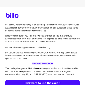 🎁 A little something special from Billo 🎁