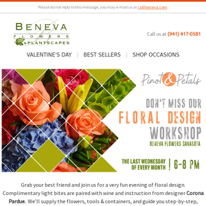 Pinot & Petals is February 22nd! Register Now!