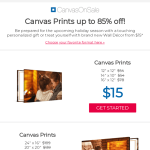 2 days: Save up to 85% on Canvas Prints!